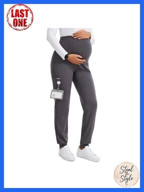 Womens Maternity Scrub Joggers Nylon Spandex Jogger Medical Work Pants